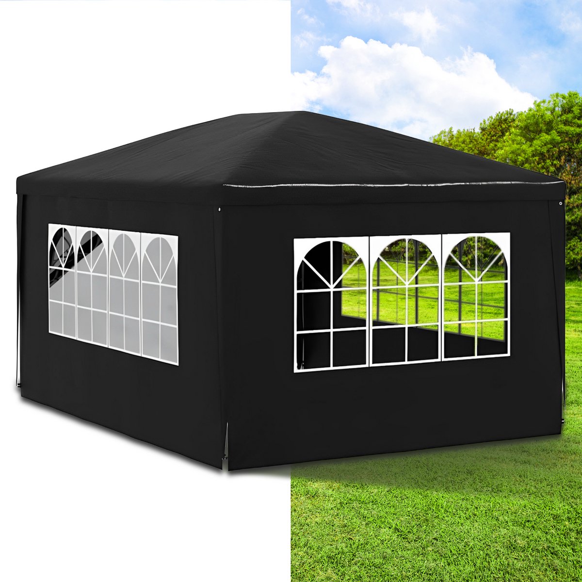 Granmaison Partytent opvouwbaar 3x4m - Zwart