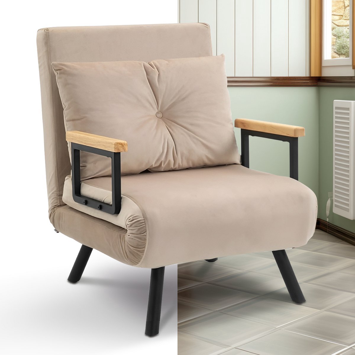 Granmaison Slaapstoel uitklapbaar - Beige