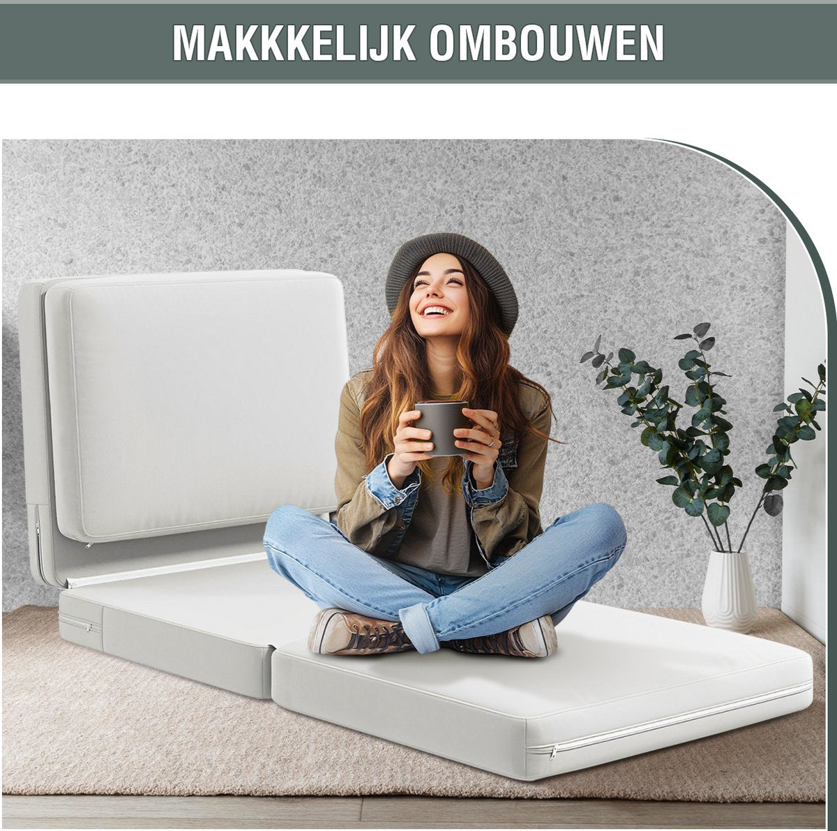 Granmaison Slaapstoel uitklapbaar - Crèmewit