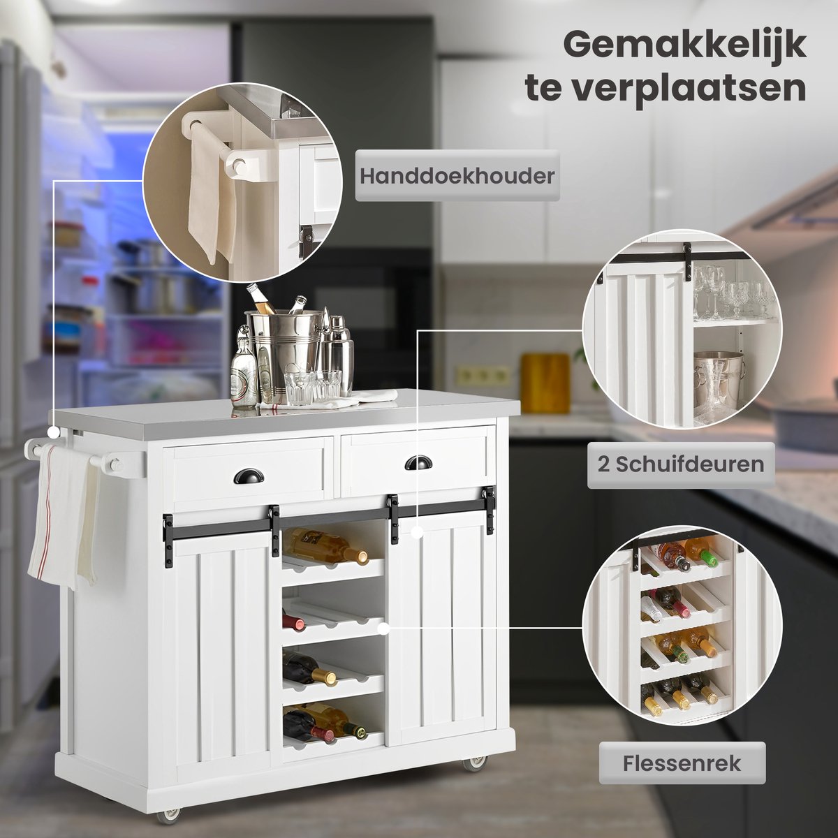 Granmaison Keukeneiland verplaatsbaar - Wit