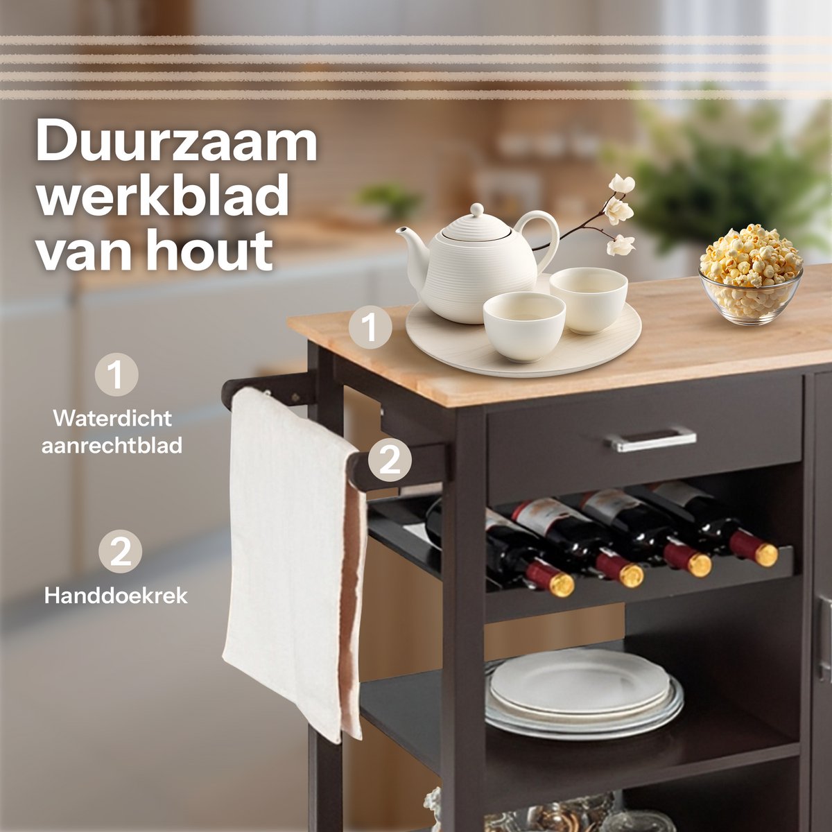 Granmaison Keukeneiland verplaatsbaar - Zwart