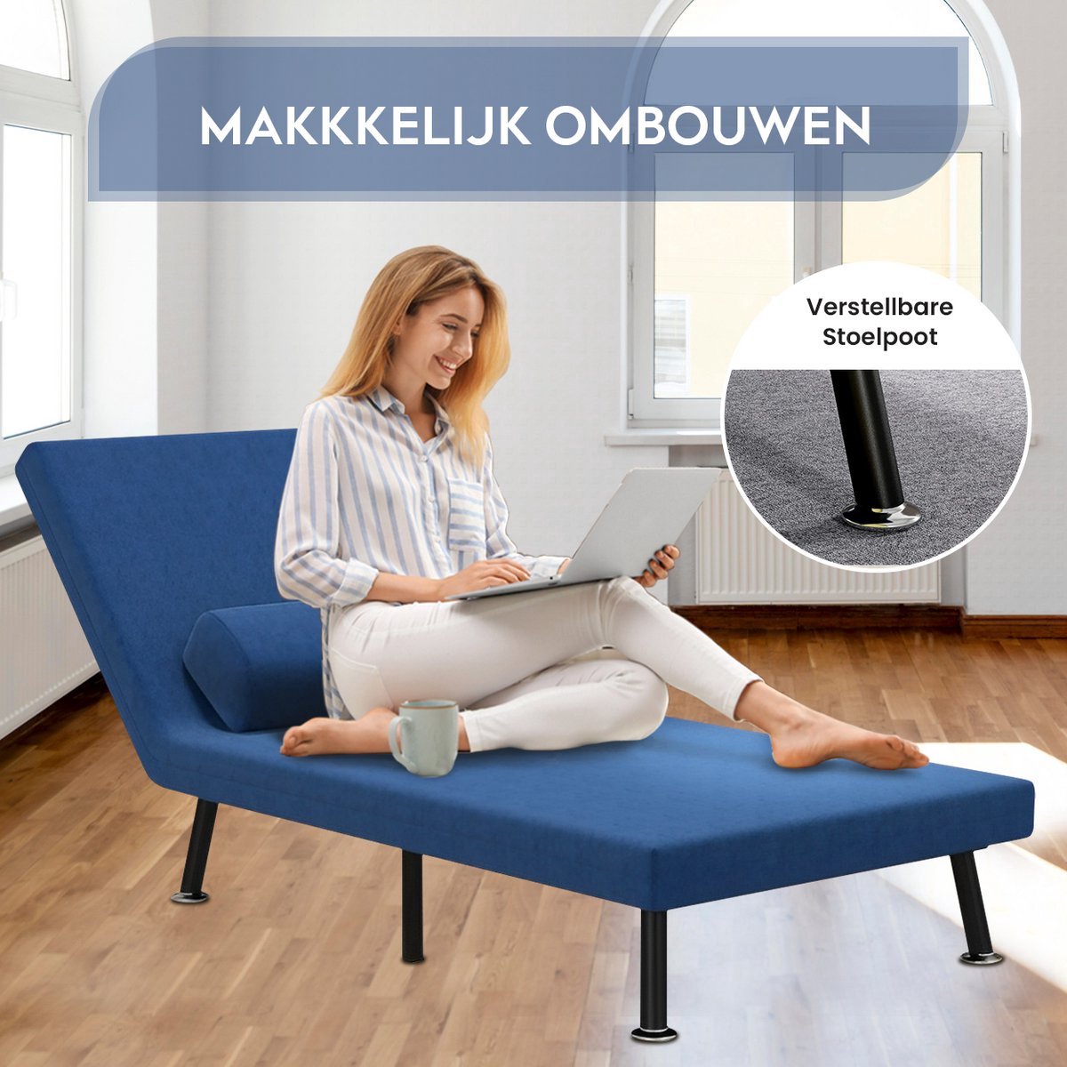 Granmaison Slaapbank uitklapbaar - Donkerblauw