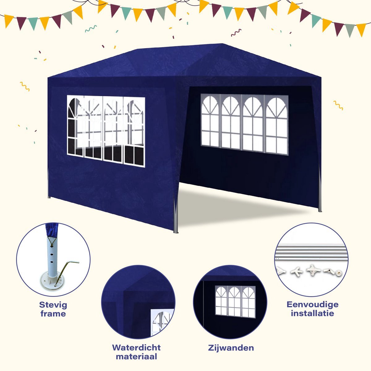 Granmaison Partytent opvouwbaar - Blauw