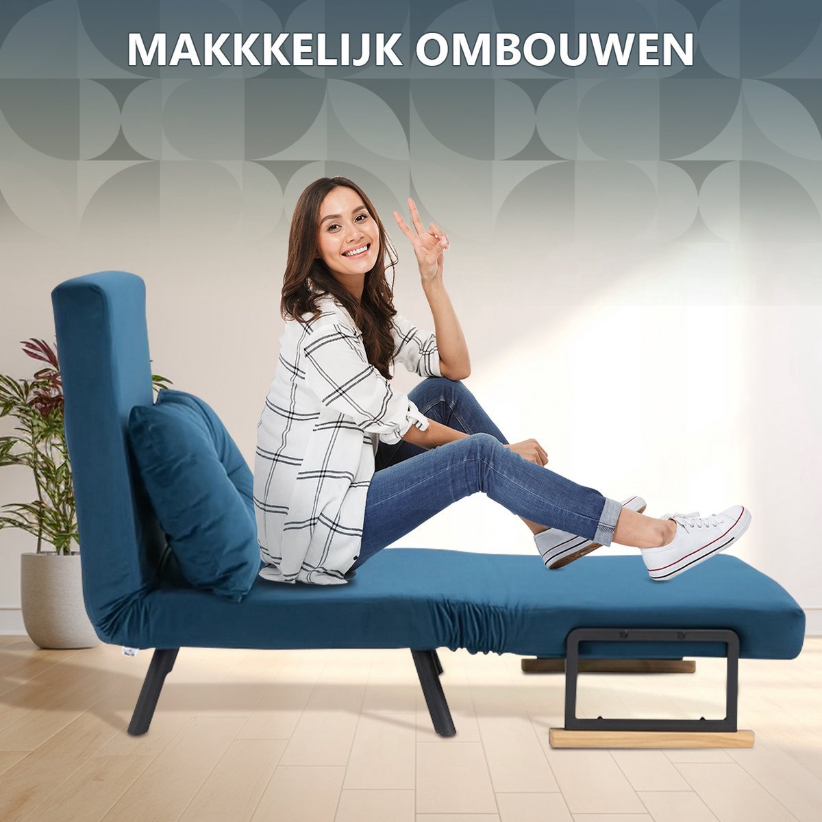 Granmaison Slaapstoel uitklapbaar - Blauw