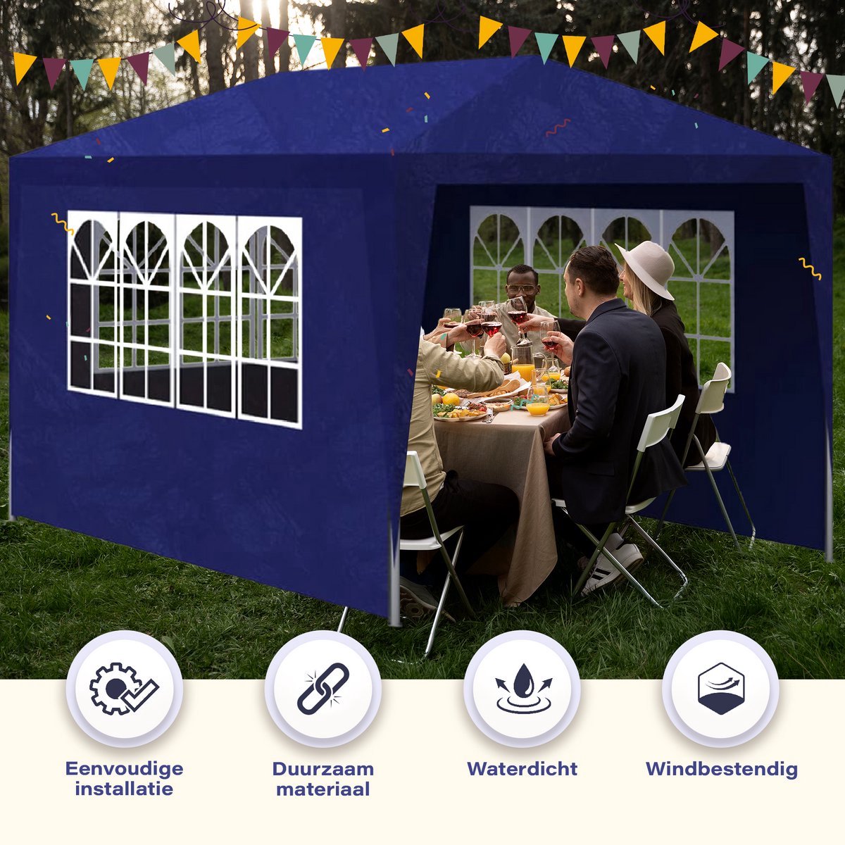 Granmaison Partytent opvouwbaar - Blauw