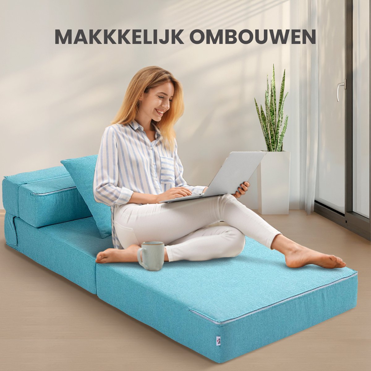 Granmaison Slaapstoel uitklapbaar - Lichtblauw