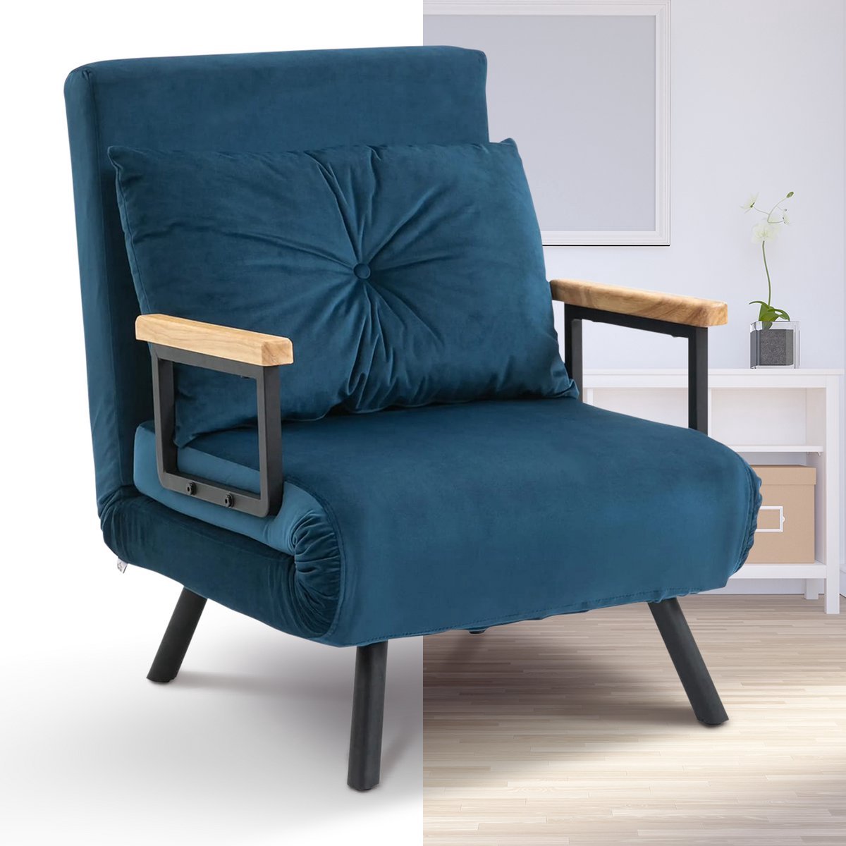 Granmaison Slaapstoel uitklapbaar - Blauw