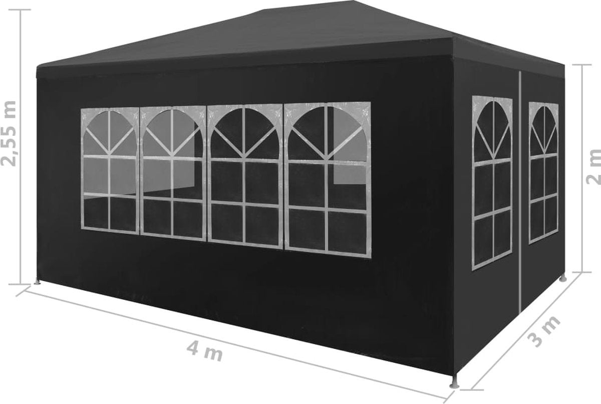 Granmaison Partytent opvouwbaar 3x4m - Zwart